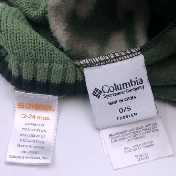 Boys 12-24 mos Winter Hat Columbia Camouflage & Gymboree Green Truck BUNDLE - Picture 3 of 15